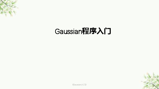《Gaussian入门》课件