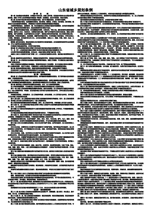 山东省城乡规划条例