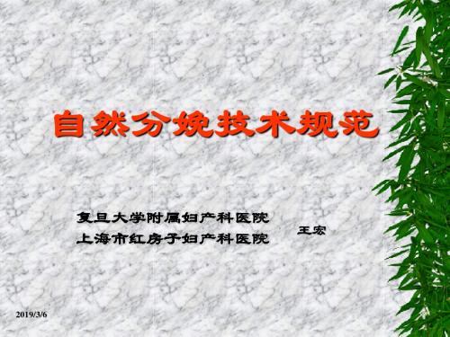 正常分娩技术规范-王宏