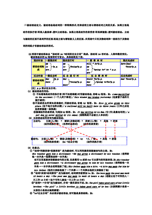 被动语态 动词不定式