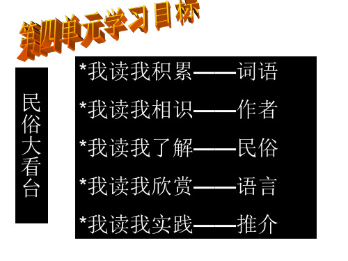 八年级下册语文第四单元复习PPT 人教版 (共19张PPT)
