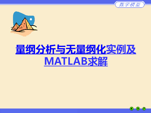量纲分析与无量纲化实例及MATLAB求解