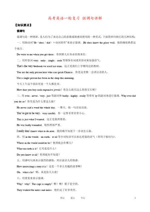 高考英语一轮复习 强调句讲解