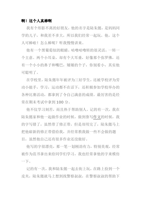 这个人真棒作文