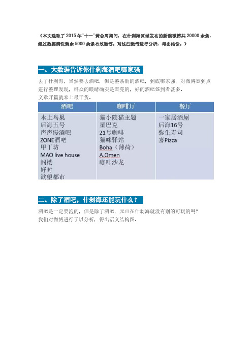大数据分析告诉你北京什刹海怎么玩？