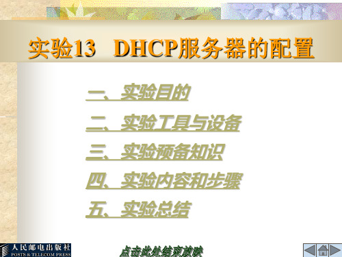 实验13 DHCP服务器的配置