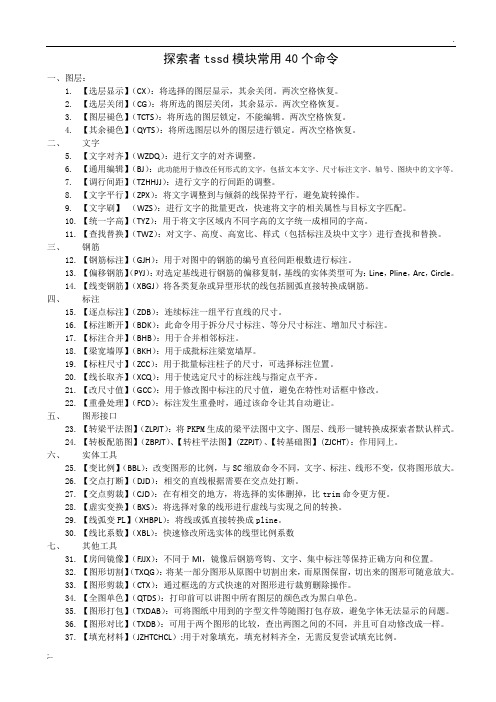 探索者tssd模块常用40个命令
