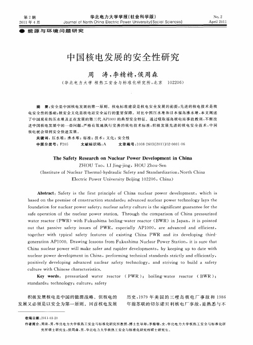 中国核电发展的安全性研究