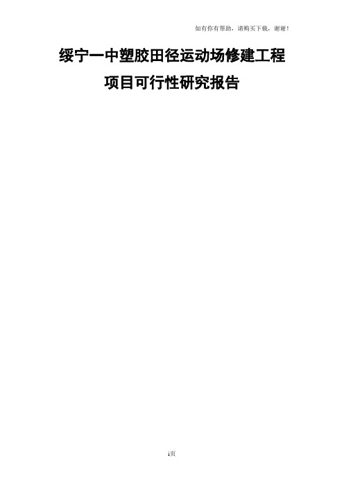 绥宁中学塑胶田径运动场建设项目可行性研究报告