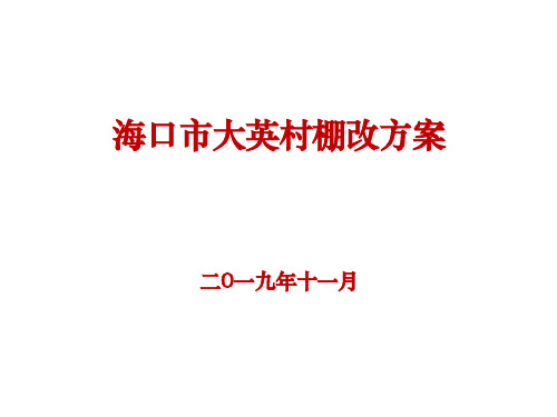 海口市大英村棚改策划方案