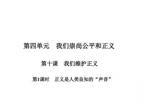 人教版八年级政治下册(课件)4.10.第1课时 正义是人类良知的“声音”