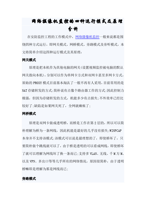 网络摄像机监控的四种运行模式及原理分析