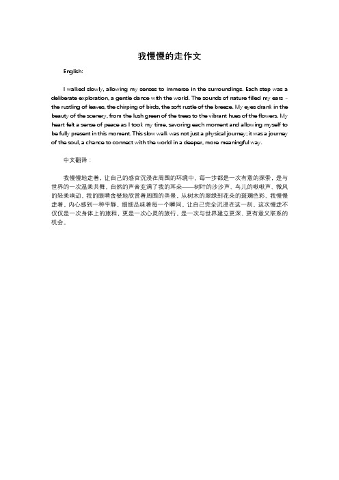 我慢慢的走作文
