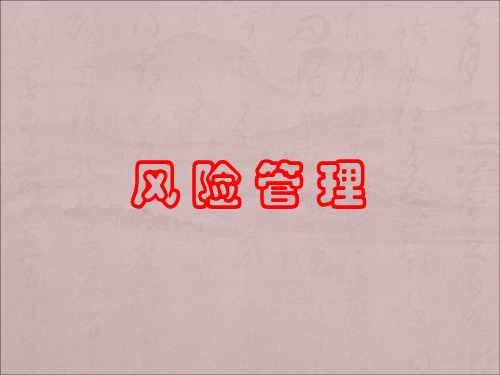 风险管理规范及控制课程讲义