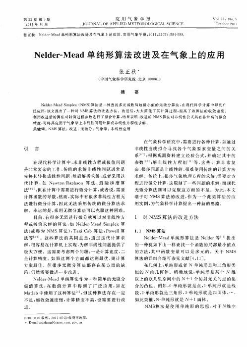Nelder—Mead单纯形算法改进及在气象上的应用