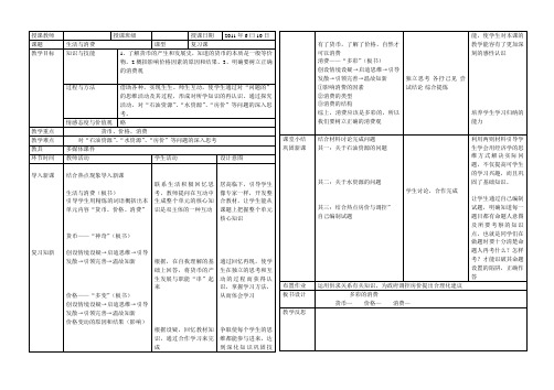 经济生活第一单元《生活与消费》教学设计