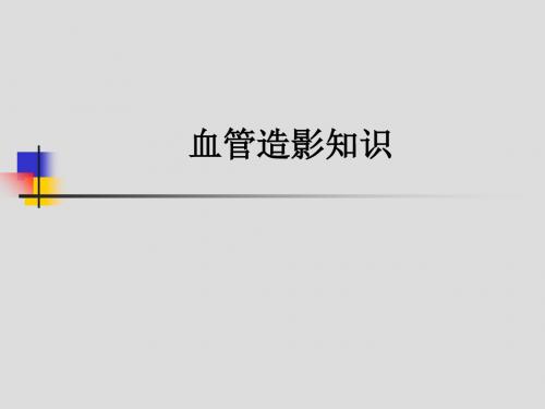 [医学]血管造影知识