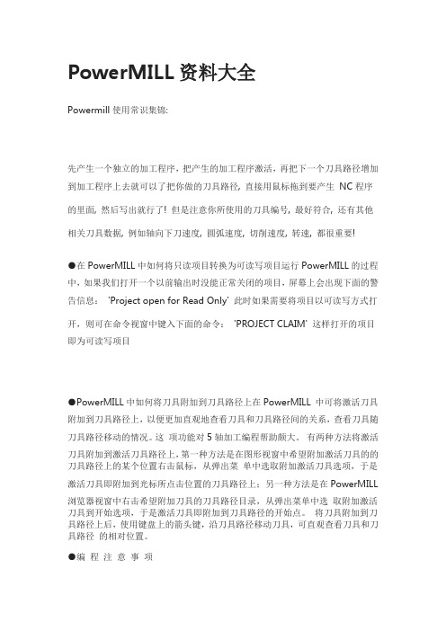 [全]PowerMILL资料大全