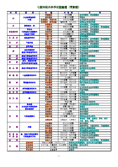 七版中医外科学证型考焦的人整理(更新版)11 (DEMO)