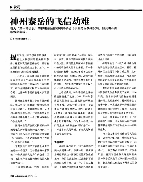 神州泰岳的飞信劫难