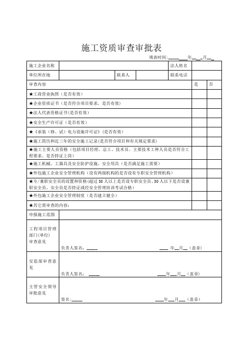 施工队提供资质1【范本模板】