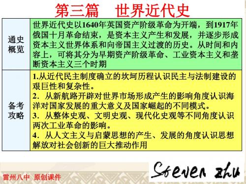 0183Steven 高三二轮复习 第三篇 世界近代史专题五 工场手工业时期的西方文明