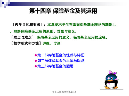 第十三章-保险基金及应用课件