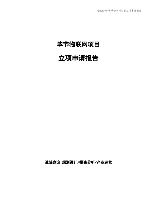 毕节物联网项目立项申请报告