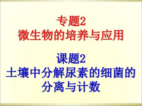 人教版教学课件选修一22土壤中分解尿素的细菌的分离与计数课件-32页精选文档