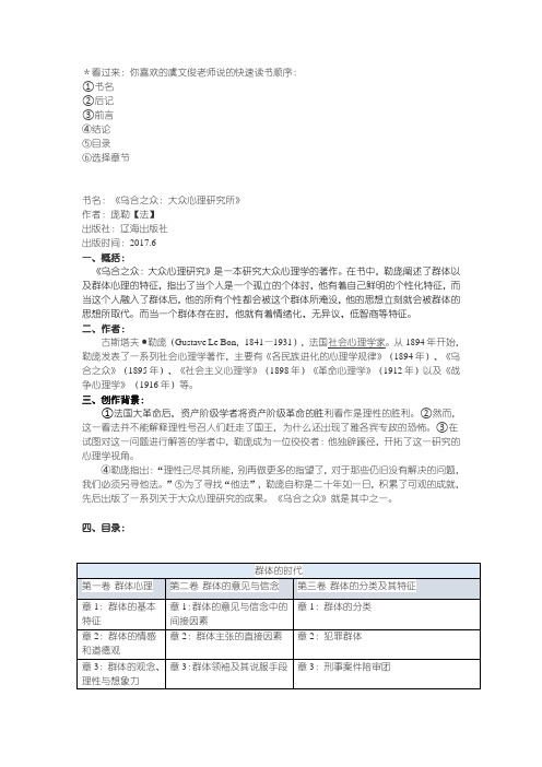 《乌合之众》完整版个人原创内容整理