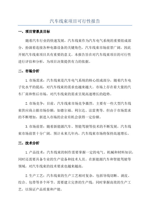 汽车线束项目可行性报告