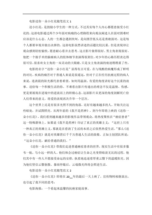 电影送你一朵小红花随笔范文