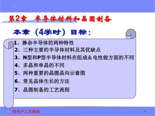 02微电子工艺基础半导体材料和晶圆制备