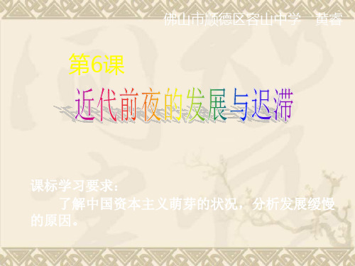 广东省顺德容山中学历史必修二课件 第6课 近代前夜的发展与迟滞 (岳麓版)