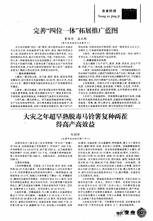 大灾之年超早熟脱毒马铃薯复种两茬得高产高效益