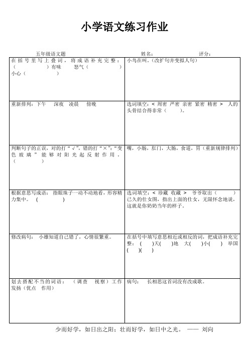 小学语文每日一练(五年级) (41)