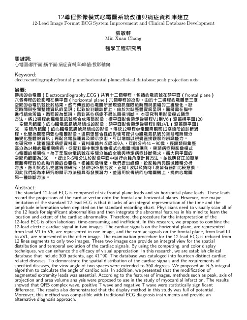 12导程影像模式心电图系统改进与病症资料库建立