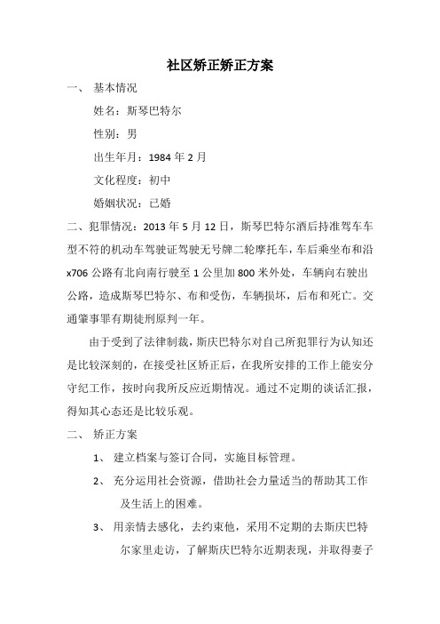 社区矫正矫正方案2