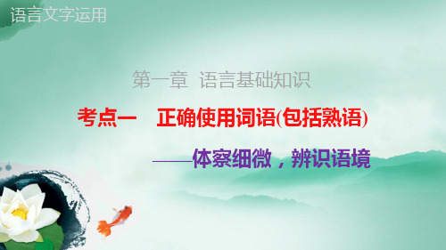 正确使用词语(成语、熟语)
