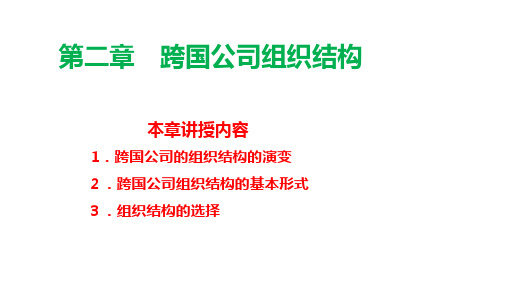 跨国公司组织管理
