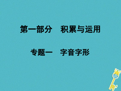 湖南省中考语文总复习第一部分积累与运用专题一字音字形课件0420524
