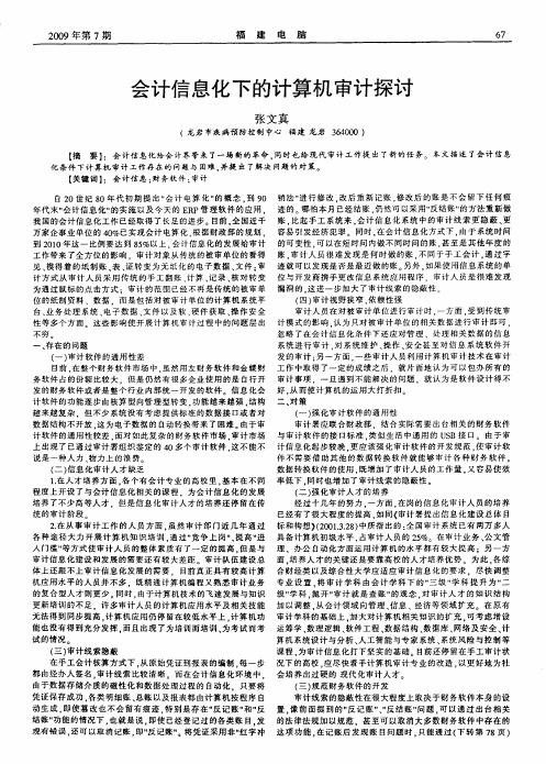 会计信息化下的计算机审计探讨