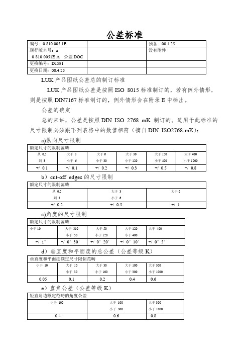 公差标准