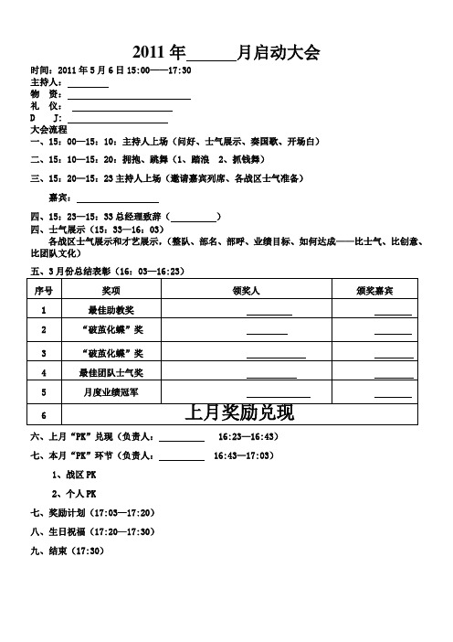 公司启动大会流程