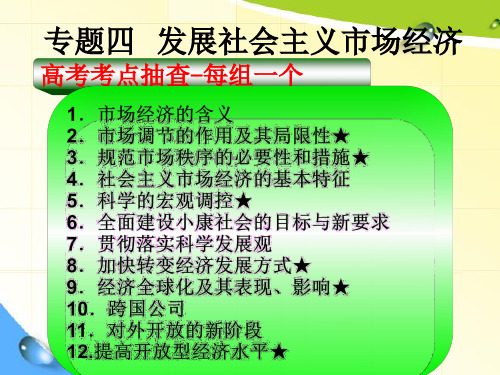 人教版高中政治复习 发展社会主义市场经济  课件 (共15张PPT)