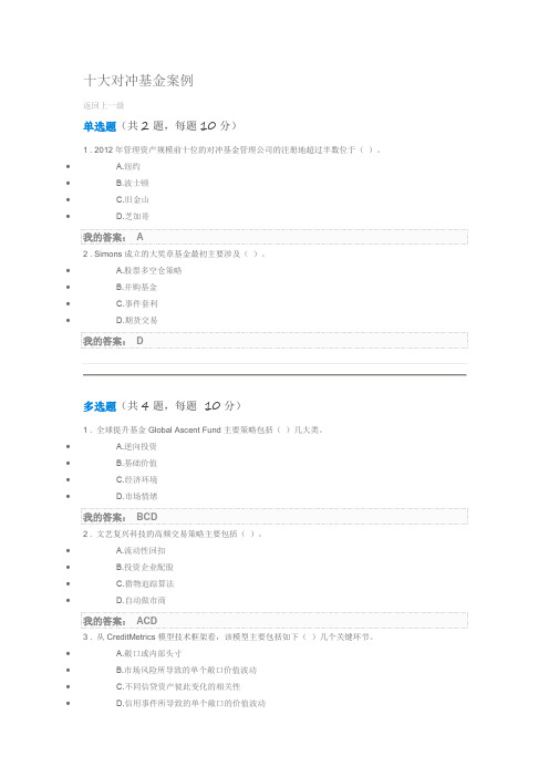 十大对冲基金案例