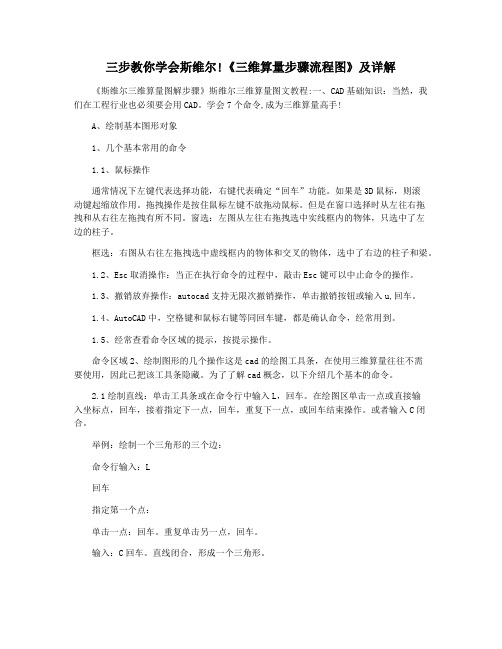 三步教你学会斯维尔!《三维算量步骤流程图》及详解