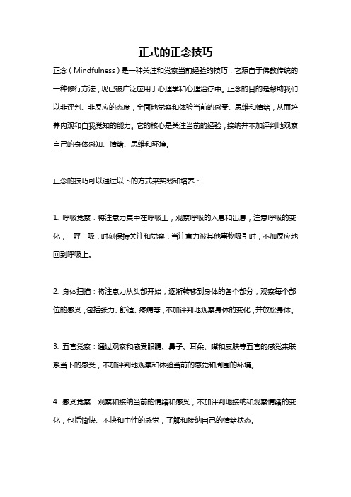 正式的正念技巧