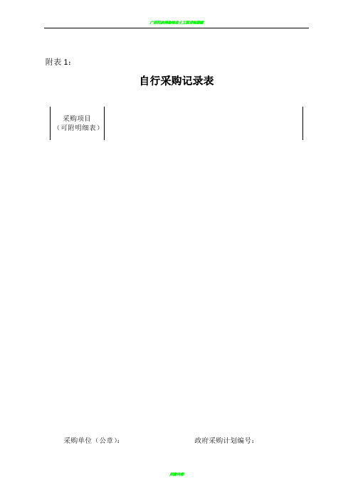 自行采购记录表