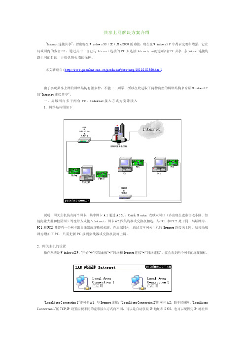 共享ADSL上网实现